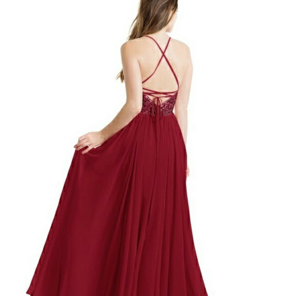 NWT Azazie Cali Burgundy Dress
